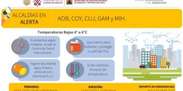 Activan alertas por bajas temperaturas con posibles heladas en 10 Alcaldías