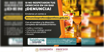 Exhorta  Profeco  a denunciar abusos en bares y restaurantes