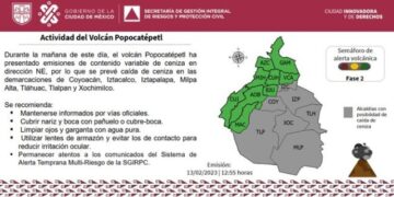 Activan alerta  en Alcaldías por caída de ceniza del Popocatépetl