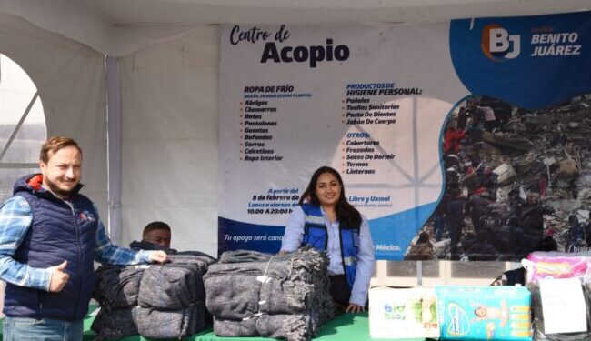 Habilita Alcaldía BJ centro de acopio para damnificados de Turquía y Siria