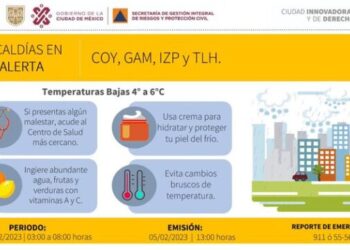 Emiten Alerta Amarilla por bajas temperaturas en Alcaldías