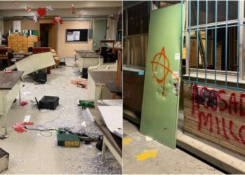 Vandalizan encapuchados instalaciones del CCH Azcapo