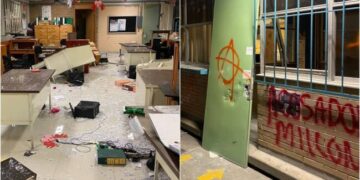 Vandalizan encapuchados instalaciones del CCH Azcapo