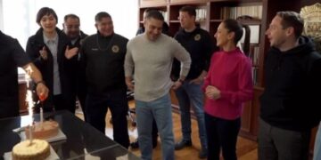 Asiste Sheinbaum al cumpleaños de García Harfuch