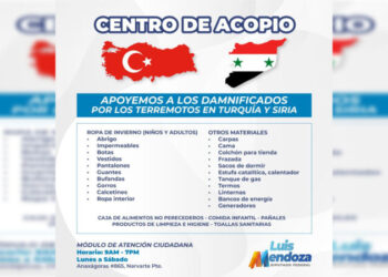 Habilita  Luis Mendoza centro de acopio para damnificados de Turquía y Siria