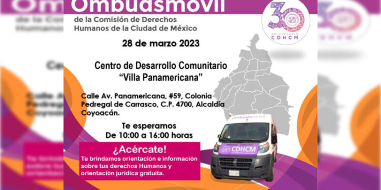 Invitan al Ombudsmóvil de CDHCDMX en Coyoacán