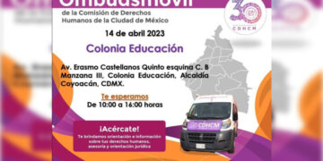 Invitan al Ombudsmóvil de CDHCDMX en Coyoacán