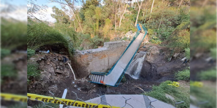 Colapsó el Puente del parque de Las Aves en ÁO