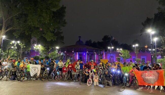 Realizan Rodada Luminiscente en Alcaldía Coyoacán