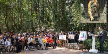 Durante la ceremonia por el centenario del Zoológico Chapultepec, el jefe de Gobierno de la Ciudad de México Martí Batres aseveró que ese espacio del pueblo es un centro de conservación de la vida silvestre y encabezó la develación de una placa y una escultura conmemorativa.