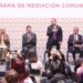 El jefe de Gobierno Martí Batres y el presidente del Poder Judicial de la Ciudad de México, Rafael Guerra presentaron el “Programa de Mediación Comunitaria. Diálogo para Solucionar Conflictos”. FOTO: Poder Judicial CDMX
