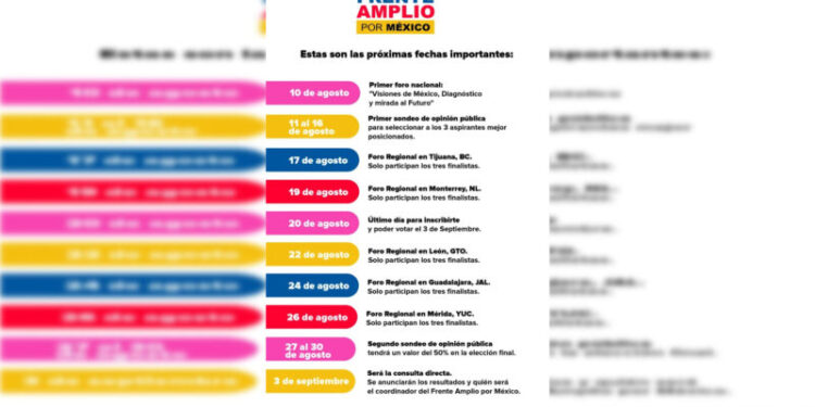 Anuncian a 7 aspirantes para la construcción del Frente Amplio por México