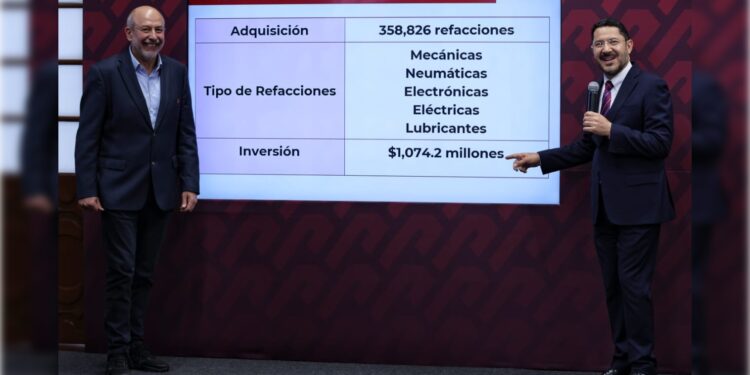 El Jefe de Gobierno indicó que también se adquieren 30 mil lámparas, más de mil 500 torniquetes, más de 12 mil aisladores para barras guía, 26 grúas, 18 escaleras eléctricas, entre otros. FOTO: GCDMX