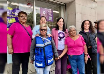 La alcaldesa Lía Limón firmó un convenio e instaló el Punto Violeta 157, en lo que va de su administración, en la sucursal Olivar del Conde 2ª Sección de la empresa Coppel. FOTO: Alcaldía Álvaro Obregón