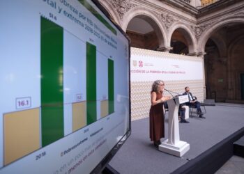 El actual jefe de Gobierno de la CDMX, Martí Batres informó que desde que inició la administración actual, con Claudia Sheinbaum al frente, el 5 de diciembre de 2018, al cierre de 2022, alrededor de 350 mil personas en la capital del país lograron salir de la pobreza extrema, lo que equivale a una reducción del 4% de las personas en esta condición. El actual jefe de Gobierno de la CDMX, Martí Batres informó que desde que inició la administración actual, con Claudia Sheinbaum al frente, el 5 de diciembre de 2018, al cierre de 2022, alrededor de 350 mil personas en la capital del país lograron salir de la pobreza extrema, lo que equivale a una reducción del 4% de las personas en esta condición. El actual jefe de Gobierno de la CDMX, Martí Batres informó que desde que inició la administración actual, con Claudia Sheinbaum al frente, el 5 de diciembre de 2018, al cierre de 2022, alrededor de 350 mil personas en la capital del país lograron salir de la pobreza extrema, lo que equivale a una reducción del 4% de las personas en esta condición. FOTO: GCDMX