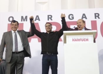 En segunda visita a la Alcaldía Iztacalco en menos de una semana, el aspirante de Morena a la candidatura para la Jefatura de Gobierno, Omar García Harfuch, hizo un llamado a la unidad para escribir la “nueva etapa” de la Ciudad de México, bajo los ideales y visión del presidente Andrés Manuel López Obrador y de Claudia Sheinbaum. FOTO: X / Armando Quintero