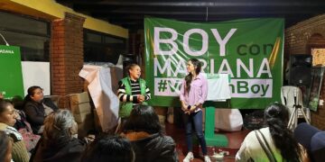 La aspirante del Partido Verde a la candidatura para la Jefatura de Gobierno de la Ciudad de México Mariana Boy solicitó el apoyo de los habitantes de la Alcaldía de Tlalpan para continuar con el proyecto de la llamada 4T. FOTO: Especial