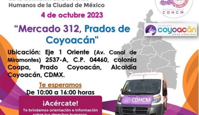 Invita Alcaldía Coyoacán al Ombudsmóvil de CDHCDMX