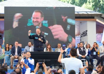 “No quedaron contentos con la elección de la candidata de enfrente (Brugada). No nos no nos rajamos, no nos vamos a detener”, expreso Taboada Cortina. FOTO: X / Taboada