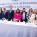 Durante el foro “Utopía del Desarrollo Económico: La CDMX que Soñamos”, organizado por el Consejo Consultivo Empresarial, Clara Brugada Molina, precandidata única de Morena, PT y PVEM a la Jefatura de Gobierno de la Ciudad de México, llamó a romper los mitos de que el proyecto de Morena es ajeno al desarrollo económico. FOTO: Campaña Brugada