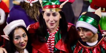 Inaugura Lía Limón pista de hielo y tobogán