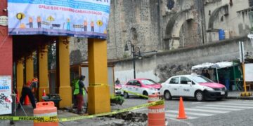 Rehabilitan banquetas del Centro Histórico de Coyoacán