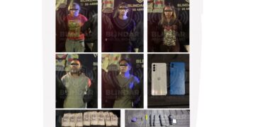 Policías Auxiliares de Blindar MH capturaron la madrugada de este viernes a una banda de asaltantes a casa habitación que ingresaron a un domicilio de la Colonia Granada e intentaban apoderarse de un botín de 14 mil pesos. FOTO: Especial