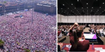Este domingo, actores políticos en la CDMX ocuparon espacios importantes en las redes sociales para expresar apoyos según sus intereses: los opositores, en favor de la Marcha por la Democracia; los morenistas, en pro del registro de Claudia Sheinbaum como candidata a la Presidencia de la república. FOTOS: X / Amado Avendaño – X / Sheinbaum