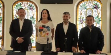 Los alcaldes de oposición, de Álvaro Obregón, Lía Limón; de Miguel Hidalgo, Mauricio Tabe; de Magdalena Contreras, Luis Gerardo Quijano; de Benito Juárez, Jaime Mata y Margarita Saldaña, de Azcapotzalco, exigieron al jefe de Gobierno, Martí Batres, que “saque las manos” del proceso electoral de la Ciudad de México. FOTO: CDMX Magacín