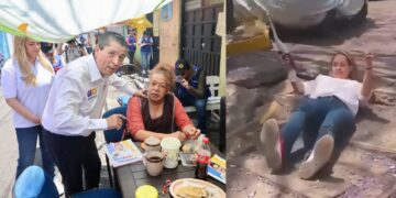 La desesperación de la candidata de Morena a la Alcaldía Coyoacán, la ex priísta Hannah de Lamadrid, ha llegado al grado de –literal– tirarse al piso. El jueves pasado posteó un video en sus redes sociales en el que está acostada en el andador de una unidad habitacional. ¿Para qué? Solamente para llamar la atención. FOTO: Especial