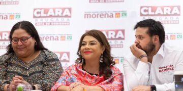 La candidata a la Jefatura de Gobierno, Clara Brugada dijo que la prohibición del Instituto Electoral de la Ciudad de México (IECM) de que continúen hablando del tema del “cartel inmobiliario” y lo relacionen con un delito son excesivas. FOTO: Especial