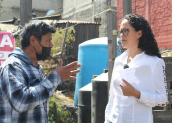 Gabriela Osorio, candidata al gobierno de la alcaldía de Tlalpan por la coalición “Seguiremos Haciendo Historia” comprometió a Clara Brugada, candidata a jefa de gobierno, para que el primer cablebús de su gestión sea construido en esta demarcación territorial. FOTO: Especial