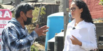 Gabriela Osorio, candidata al gobierno de la alcaldía de Tlalpan por la coalición “Seguiremos Haciendo Historia” comprometió a Clara Brugada, candidata a jefa de gobierno, para que el primer cablebús de su gestión sea construido en esta demarcación territorial. FOTO: Especial