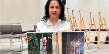 Margarita Saldaña Hernández, candidata a la reelección por la Alcaldía Azcapotzalco, de la alianza PAN-PRI-PRD, denunció este jueves la aparición de falsa propaganda electoral, así como los constantes actos vandálicos que han sufrido sus promocionales a manos de grupos afiliados a Morena y sus brigadas. FOTO: Especial