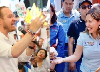 Lucy Meza, candidata de la coalición PAN, PRI y PRD a la gubernatura de Morelos, hizo un planteamiento a Santiago Taboada, abanderado de esa misma alianza a la Jefatura de Gobierno: exportar a esa entidad el modelo “Blindar BJ”. FOTO: Especial