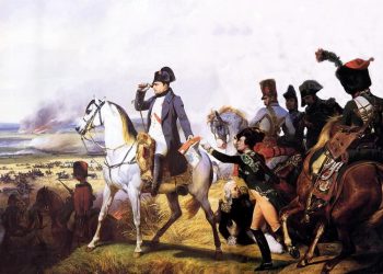 Napoleón en Wagram, pintado por Horace Vernet (Galería de las Batallas, Versalles).