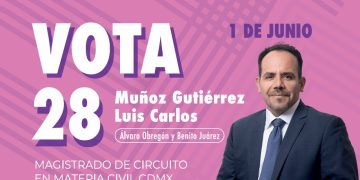 Luis Carlos Muñoz Gutiérrez, candidato a magistrado de circuito en materia civil por el Distrito Judicial 3, que comprende alcaldías Álvaro Obregón y Benito Juárez, ubicado en la boleta rosa con el número 28, dice enfático que con la elección judicial para nada se pone en riesgo la figura del amparo, que es la última instancia de los derechos humanos, de protección ante la arbitrariedad de las autoridades. FOTOS: INE / Especial