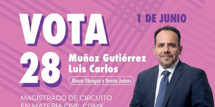 Luis Carlos Muñoz Gutiérrez, candidato a magistrado de circuito en materia civil por el Distrito Judicial 3, que comprende alcaldías Álvaro Obregón y Benito Juárez, ubicado en la boleta rosa con el número 28, dice enfático que con la elección judicial para nada se pone en riesgo la figura del amparo, que es la última instancia de los derechos humanos, de protección ante la arbitrariedad de las autoridades. FOTOS: INE / Especial