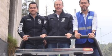 Carlos Orvañanos, alcalde de Cuajimalpa, anunció este jueves la instalación de una base de operaciones de la Guardia Nacional en la colonia La Pila, una gestión que se logró gracias a los esfuerzos conjuntos de la Alcaldía con la federación que tiene como objetivo, fortalecer la seguridad en este punto de la demarcación. FOTO: Especial