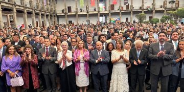 Embajadoras y embajadores de Guatemala, El Salvador, Honduras, Nicaragua y Costa Rica encabezaron la ceremonia inaugural, por el 204 aniversario de la Independencia de Centroamérica. FOTO: Especial