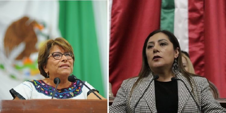 Las diputadas Martha Ávila y Xóchitl Bravo, coordinadora de Morena, tienen su aspiración política. FOTOS: Especial